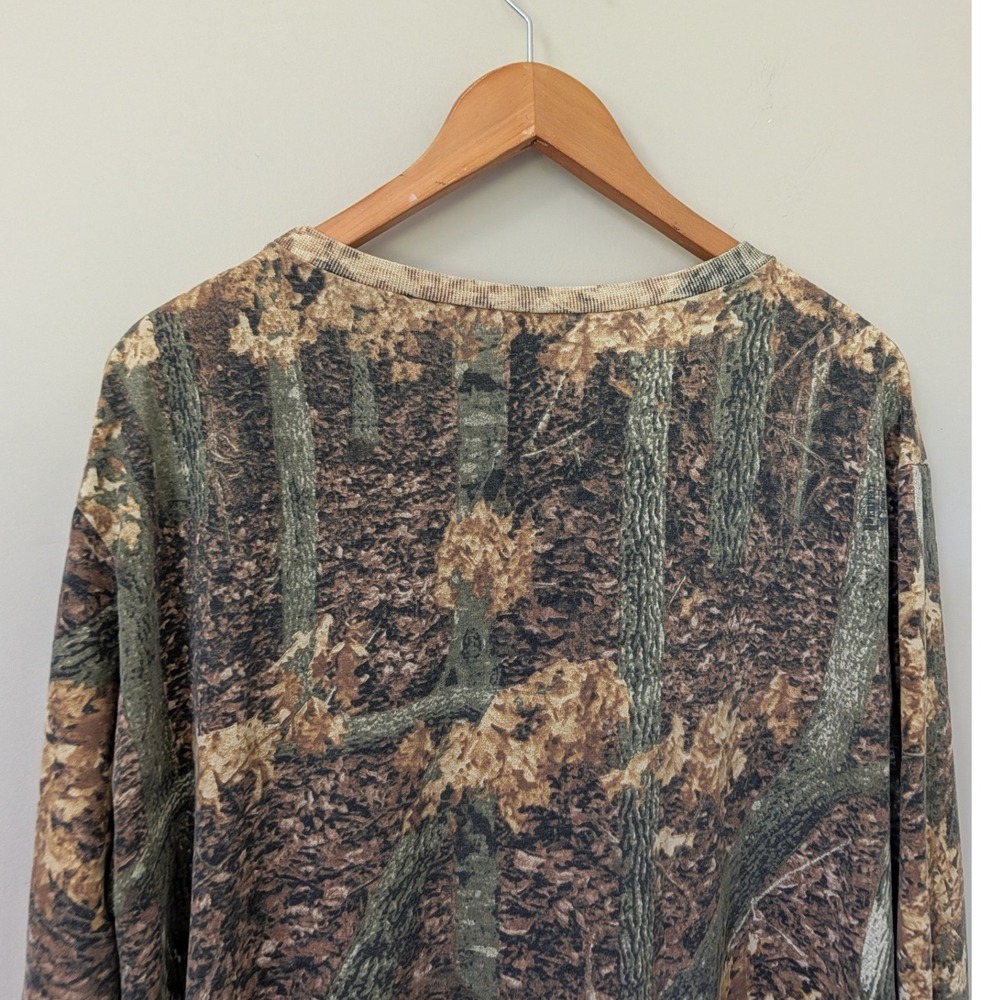 Vintage Americas Best Retro Tree Camo Long Sleeve T-Shirt XXL USA Cotton Forest - Picture 10 of 13